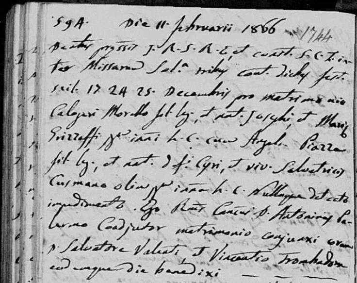 calogero morello angela piazza marriage record