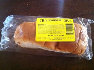 JR's Pepperoni Roll in clear packaging
